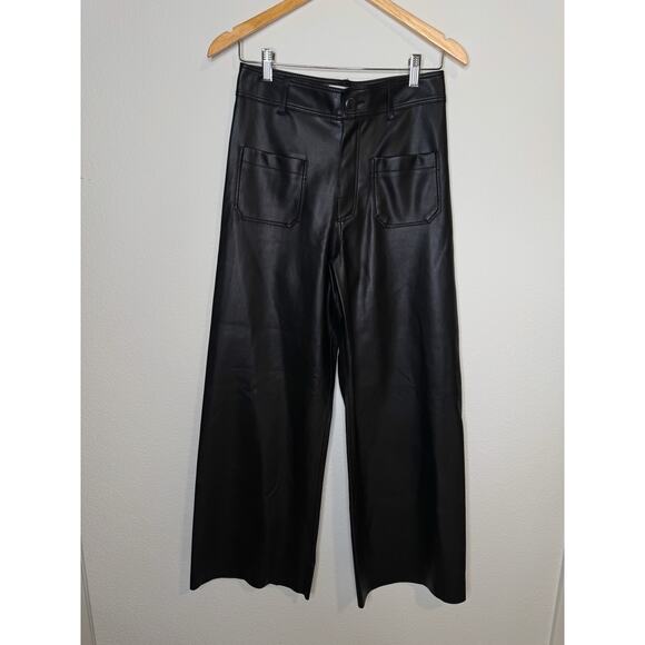 Zara The Marine Straight Leg Faux Leather Trousers - Picture 8 of 10